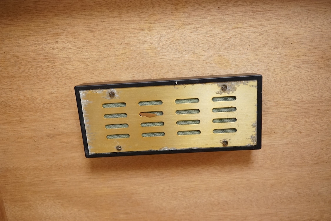 A humidor ‘Hand Made Havana Cigars’, with double cigar pouch, with key, 44cm wide